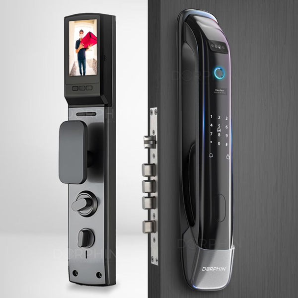 Dorphin D2 Smart Door Lock, Face ID, Digital door Lock, LCD Camera, Inbuilt Wi-Fi, App For Remote Unlocking, Fingerprint, RFID Card, PIN, Keys (Copy)