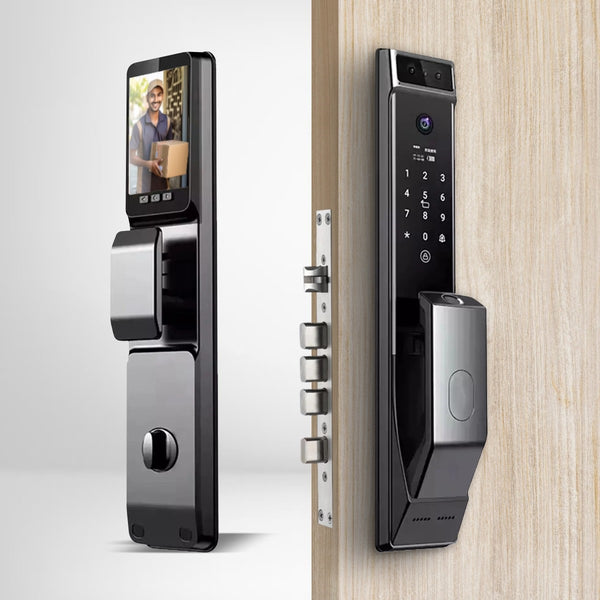 Dorphin D5 Smart Door Lock, Face ID, Digital door Lock, LCD Camera, Inbuilt Wi-Fi, App For Remote Unlocking, Fingerprint, RFID Card, PIN, Keys